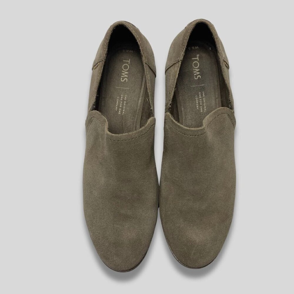 TOMS Women's Beige Suede Slip On Booties Size 8.5